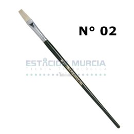 Pincel Cerda Plano N°02 | Trazos Anchos | Pintura | Cerdas Naturales