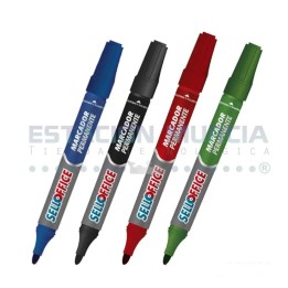 Marcador Permanente Selloffice | Recargable | Azul, Negro y Rojo