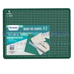 Mat de corte A3 Verde 3mm | Superficie blanda | Cuadricula en cm