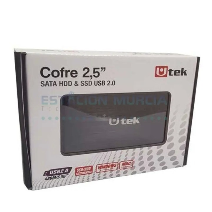 Cofre Porta Disco Duro 2,5" SATA HDD y SSD USB 2.0 | Aluminio