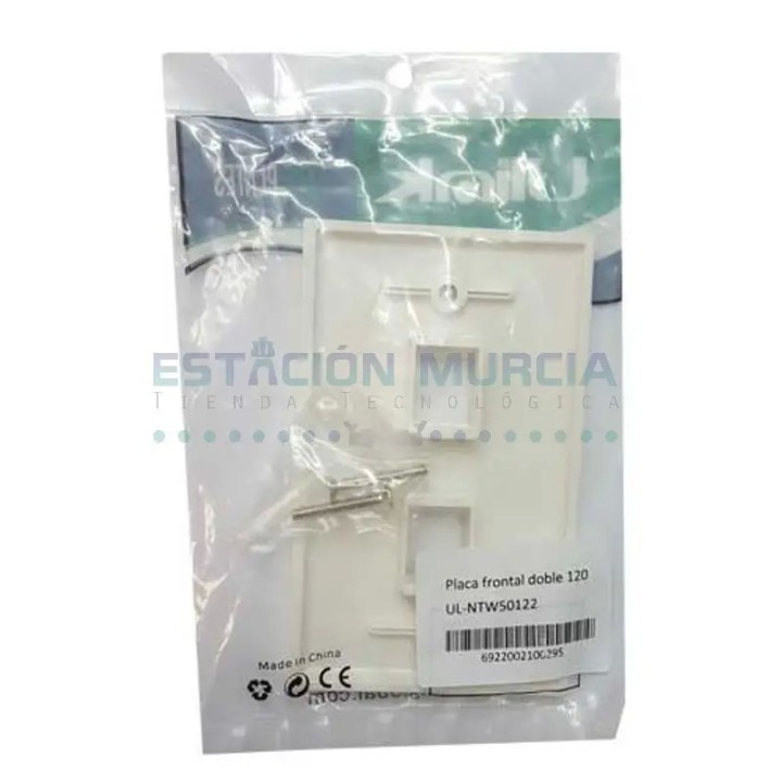 Placa Frontal Doble Tipo 120 | Jacks RJ45 | CAT 5e | Cat6