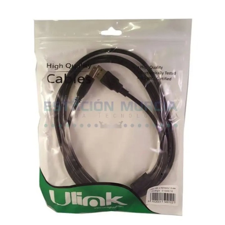 Cable para Impresora USB B Macho a USB A Macho 1.8m | Disco duro