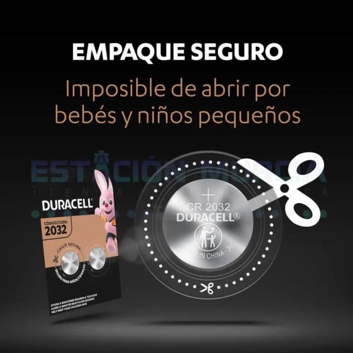 Pilas CR2032 Duracell | Litio Duradero | Seguridad para Niños