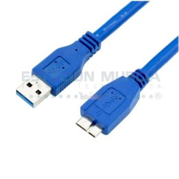 Cable USB 3.0 Macho a Micro USB 3.0 Azul 1.8m | Alta Velocidad