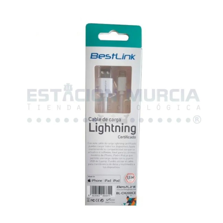 Cable para iPhone Lightning Certificado MFI 2.4A  iPhone | iPad