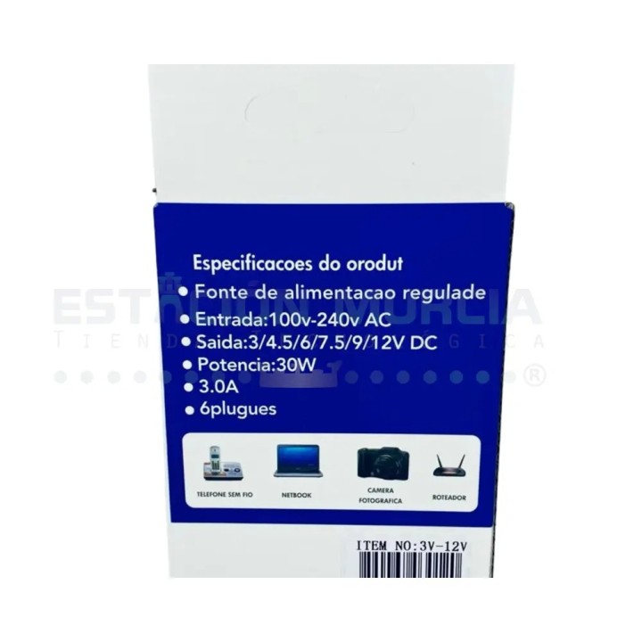 Cargador de Corriente Universal | Transformador | Multivoltaje 3-12V 3A 30W