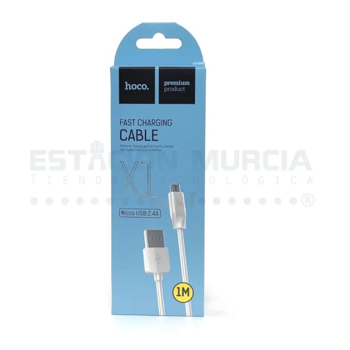 Cable Micro-USB 2.4A Carga Rápida - Blanco, 1 Metro