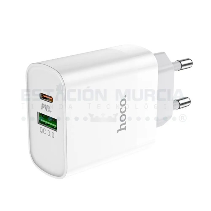 Cargador 20W PD3.0/QC3.0 - Doble Puerto USB y Tipo C, Carga Rápida, Seguro
