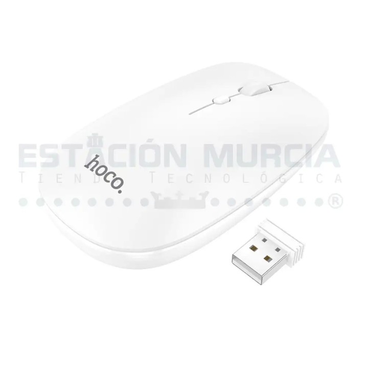 Mouse Inalámbrico Blanco Bluetooth y 2.4G