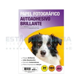 Papel Fotográfico A4 Autoadhesivo Adetec Brillante 180grs