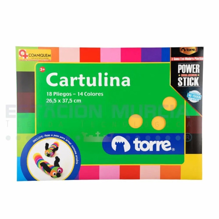 Cartulinas Torre 18 Pliegos - 14 Colores (26,5 x 37,5 cm)